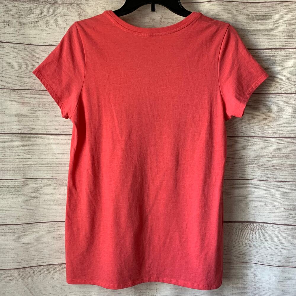 Patagonia Coral V-Neck Tee with Blue and Black Buffalo Graphic - Picture 7 of 10